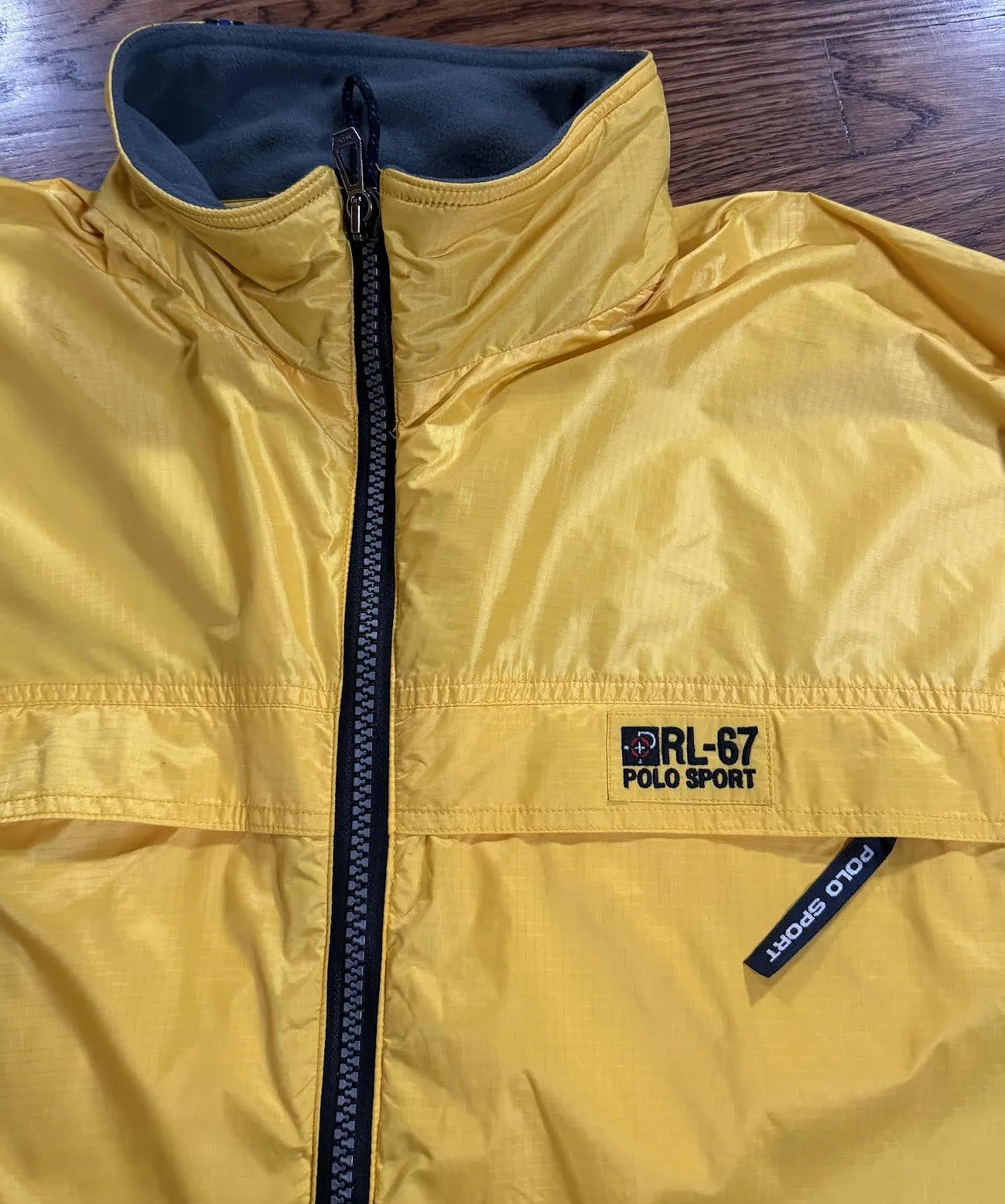 Vintage Polo Sport RL-67 Yellow / Blue Light Jacket (Size L) — RootsBK